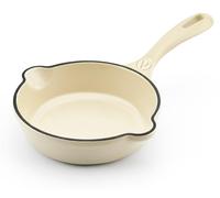 Poêle en fonte émaillée Victoria 30001, induction, 14 cm. Adaptée pour une utilisation ouverte, sans PTFE ni . Couleur : blanc