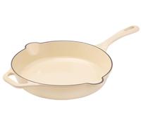 Poêle en fonte émaillée Victoria 39394, induction, 28 cm. Adaptée à une utilisation ouverte, sans PTFE ni . Couleur : blanc
