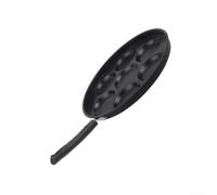 Poêle en Fonte Noire 7 Trous Cuisson Uniforme | Fonte pour brute, 7 alvéoles, cuisson homogène, recette incluse, diamètre 20.5cm, pour idéal brunch