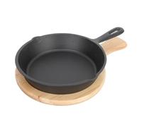 Poêle en Fonte Noire Antiadhésive pour Steaks et Œufs, Cuisson Rapide | Chauffe Rapidement, Conduit Bien la Chaleur, Adaptée aux Pizzas et Légumes, la Cuisine Domestique ou Professionnelle, Plateau