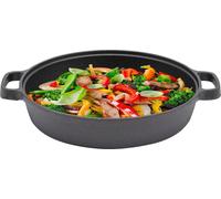 Poêle en fonte - Poêle à frire - Deux poignées - Diamètre 25 cm - Pour induction - Poêle à steak