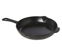 Poêle en fonte - Poêle à frire - Idéale pour saisir et cuire - Revêtement émaillé - 26 cm - Noire