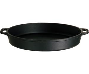 Poêle en fonte robuste Ø 45 cm pour tous les types de cuisinières, y compris l'induction : meilleures propriétés de gril, accumulation parfaite de la chaleur, utilisation polyvalente