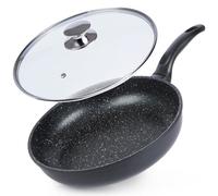 ORION Poêle à frire avec revêtement GRANIT 28 cm GRANDE avec couvercle pour gazinière à induction
