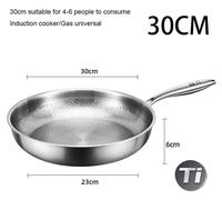 Poêle en titane - 30 cm - Surface antiadhésive non revêtue - Résistante aux rayures - Structure en écailles de poisson martelée - Compatible avec les plaques de cuisson à gaz et à induction - Poignée