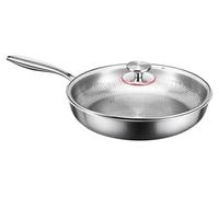 Poêle en titane avec couvercle, idéale pour une cuisine polyvalente