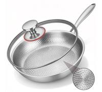 Poêle en titane avec couvercle, revêtement antiadhésif, 32 cm