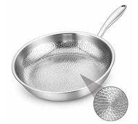 Poêle en titane de 26 cm, non revêtue, compatible avec tous les types de plaques de cuisson