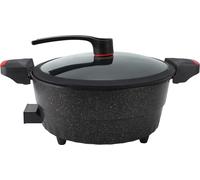 Poêle et sauteuse électrique 1500W acier inoxydable non stick Micro-cuiseur rapide multifonctions avec couvercle plaque vapeur f��r K��chen -EU -fiche 220 V