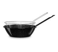 Poêle Friteuse avec Panier Induction 22 cm Acier Émaillé 1,7L Feu, Gaz, Four Briebe Levante Noir 6 G
