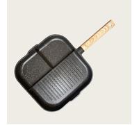 Poêle Grill avec Poignée, Poêle Antiadhésive 3 en 1 en Aluminium Skillet Gril Carrée pour Tous Feux Dont Induction - noir