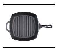 Poêle grill carrée en fonte naturelle 27 cm Lodge