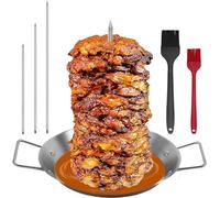 Poêle gyroscopique avec brochette, plaque de cuisson gyroscopique, poêle à brochettes verticales pour four, rôtissoire verticale, poêle à poulet Shawarma pour four
