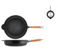 Poêle H&H Haute Antiadhésive Pierre Fond Plat Induction Cm 32