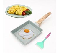 Poêle Ibenoa® pour tamagoyaki, rectangulaire, en aluminium – Revêtement antiadhésif sans , compatible avec les plaques de cuisson à gaz et à induction, poignée ergonomique