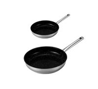 Poêle inox KitchenPro 20cm et 24cm | Venteo | Revêtement céramique antiadhésif