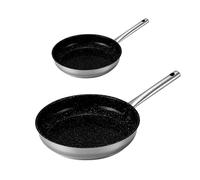 Poêle inox KitchenPro 24cm et 28cm | Venteo | Revêtement céramique antiadhésif