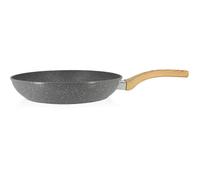 Menastyl Poêle Cannelle 30 cm en aluminium avec Poignée en Bois clair