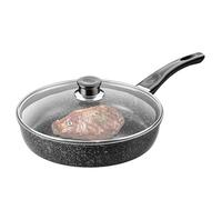 Poêle multifonction forgée avec revêtement anti-adhésif et manche doux, ustensiles de cuisine avec base à induction universelle, vitrocéramique gaz plus électrique