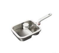 Poêle Omelette 3 Compartiments Alu pour titane Poêle Omelette | Profondeur 14.1cm, isolée 18cm, sécurité accrue, évite les brûlures, pour idéal brouillés