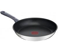 Poêle polyvalente - Pour cuisiner à la maison - Acier inoxydable - 24 cm - Argentée