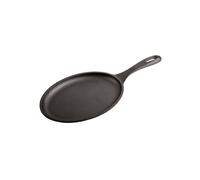 Poêle pour Fajitas en Fonte Naturelle Induction 25cm pour le Feu, Barbecue, Four 37345 Noir
