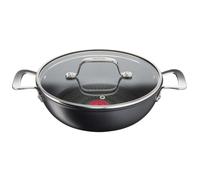 Poêle profonde - Tefal - 26 cm - Fond à induction - Couvercle en verre - Noir - Sans PFOA - Revêtement antiadhésif