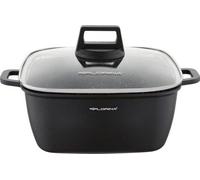 Poêle rectangulaire en aluminium Unyqoos® avec revêtement antiadhésif – 46 litres, 24 x 24 x 11 cm, en aluminium moulé, compatible avec les plaques à induction, au gaz et électriques