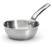 Poêle Schmorpfanne de 16 cm, en acier inoxydable à 3 épaisseurs, compatible avec les plaques à induction et utilisable au four