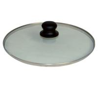 Poêle spéciale de 24 cm avec couvercle en verre, plate, de couleur blanche