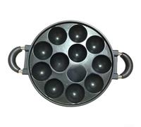 Poêle Takoyaki Alliage pour aluminium Revêtement pour physique(C) | Distribution chaleur uniforme, cuisson constante, pour idéal takoyaki maison, compatible pour gaz, 12 trous spacieux