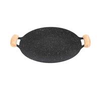 Poêle Teppanyaki, Plat de cuisson rond antiadhésif coréen, de cuisson pour barbecue compatible avec induction, cuisinière à gaz, table de électrique, grillades intérieures ou extérieures