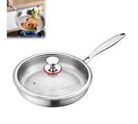 Poêle Titan non revêtue, Poêle antiadhésive Premium Titanium Pro 22/24/26/28/30/32 cm, Poêle Obuste en titane non revêtue, Poêle polyvalente adaptée à l'induction pour la cuisine (24 cm)