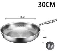 Poêle Titan - Poêle de 30 cm - Reines Titan - Antiadhésive sans revêtement - Motif en écailles de poisson martelé - Légère et durable