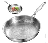 Poele Titane Haute Résistance 26/28/30/32 Cm Avec/sans Couvercle - Modèle Martelée Pour Induction Antiadhésive Par Nature Alternative Légère À La Poêle Inox De Cuisine(No Lid,28cm/11.02in)