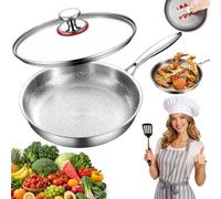 Poele Titanox, 2026 Neu Titanox Poele Antiadherente Titane, 26/28/30 Cm Avec Couvercle, Sans RevêTement Chimique, Compatible Induction & Tous Feux, Surface MarteléE RéSistante Aux Rayures (26 cm)