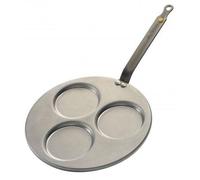 Poêle triblinis Minéral B Élément Ø 27 cm, 3 blinis, fer naturel cire d'abeille, tous feux dont induction, fabriquée en France