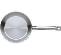 Poêle WMF Gourmet Plus 24 cm induction, poêle en acier inoxydable non revêtue, mate, passe au four jusqu'à 250 degrés, convient à tous les types de feux, économie d'énergie grâce à une longue rétenti