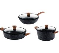 Westinghouse - Poêle wok 30 CM + Casserole 28 CM + Casserole 28 CM - Induction - Édition spéciale Noir G