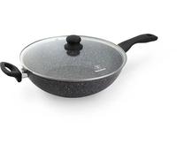 - Poêle wok 32 CM - Avec couvercle - Marbre Noir