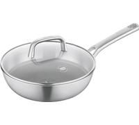 Poêle wok avec couvercle en verre 26 cm, polie - Tricion Resist b.nature