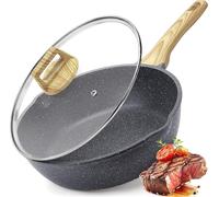 Poêle wok avec revêtement antiadhésif - 28 cm - convient à tous les types de cuisinières - cuisson saine