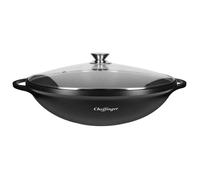 Poêle Wok - CHEFFINGER - CF-DW40 - 40 cm - Couvercle en verre - Compatible induction