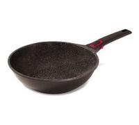 Baumalu Poêle Wok Granit PRO - Fonte aluminium, revêtement céramique, manche amovible - Noir - D30 cm