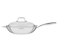 Poêle wok Tramontina Grano 62158320, diamètre max. 32 cm, en acier inoxydable, compatible avec les plaques à induction, couvercle inclus