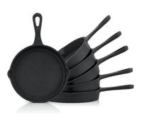 Poêles à barbecue - BBQ-Toro - Lot de 6 - Diamètre 12,5 cm - Fonte - Pré-cuites