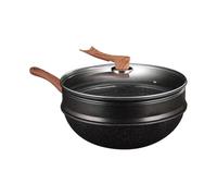 Poêles à frire antiadhésives - 32,6 cm avec cuiseur vapeur pour une cuisine saine, poêle multifonction pour omelette, crêpe, poisson, braisage, sauter, cuire dans la cuisine, le restaurant