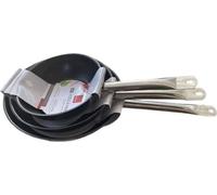 Poêles BAUMALU Gastronomie, Lot de 3, 20 cm, 24 cm, 28 cm, Acier inoxydable