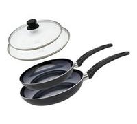 Set de 2 Poêles 28 et 32 cm céramique sans et 2 couvercles Elo Prima Cucina