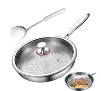 Poêles en titane pour cuisiner Sauté, omelette, steak, poisson, pancake, | Poêle Antiadhésive En Titane Avec Couvercle Et Spatule Ensembles de cuisine, gadgets cuisine